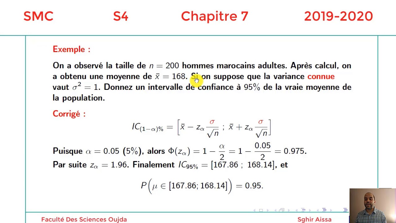 Chapitre 7 Estimation par intervalle de confiance SMC S4