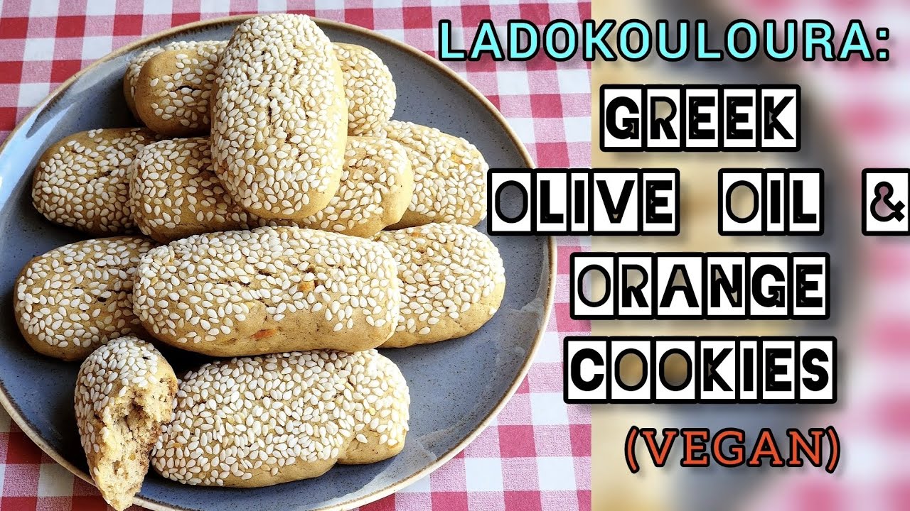 GREEK OLIVE OIL &🍊ORANGE COOKIES, VEGAN (LADOKOULOURA) #asmr #veganrecipes