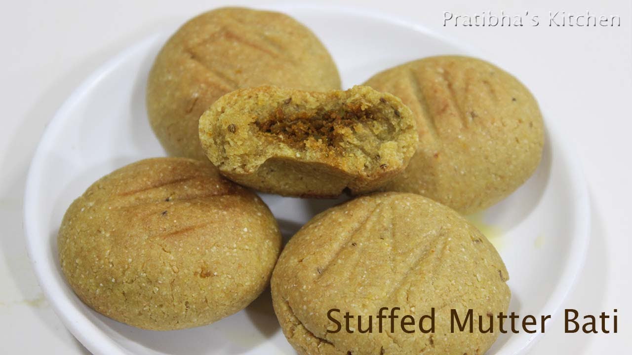 Stuffed Matar Baati recipe - Stuffed Bati Recipe - Matar Baati - Masala Baati