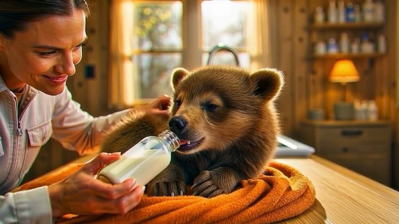 Tiny Bear Cub Climbed Onto His Boot And Begged For Help After The Storm