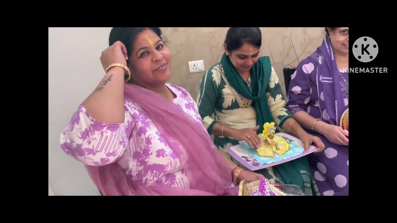 “Kanha ji ke rang me rang gaye ❤️🎨#radheradhe #holi #radhakrishna #family  #kanhaji #trending 