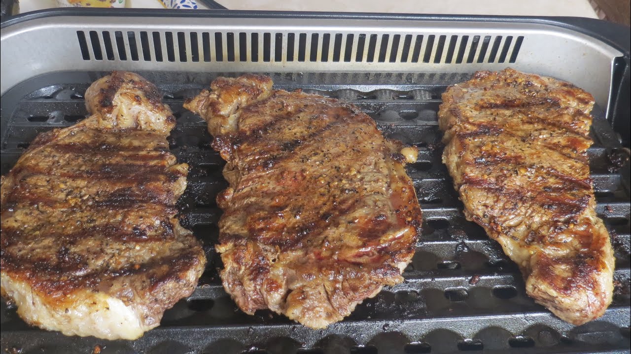 Как приготовить стейки «Нью-Йорк Стрип» на гриле Power Smokeless Grill (по запросу подписчика)