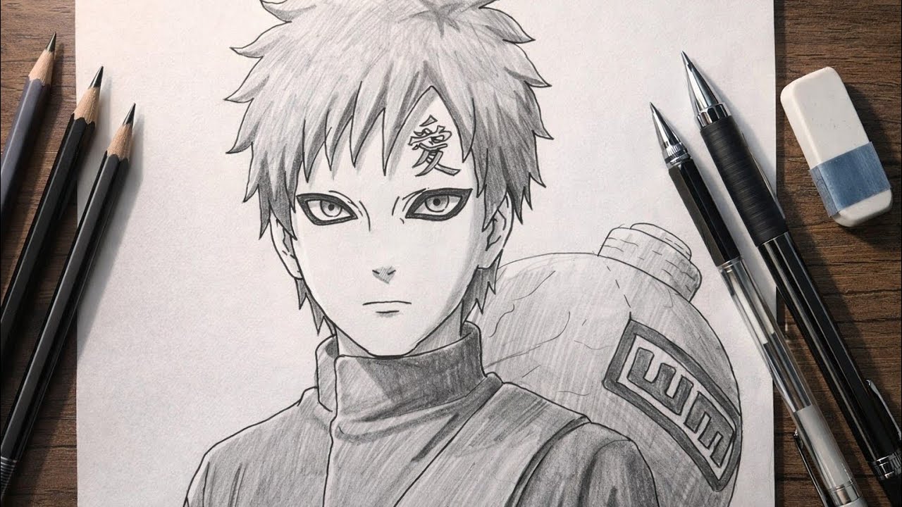 How To Draw Gaara from Naruto step by step || Easy anime drawing || How to draw anime step by step