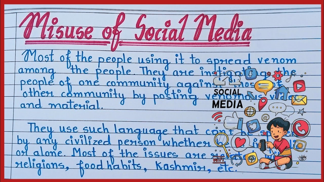 Misuse of Social Media essay in english // Write an essay on social media misuse in english //