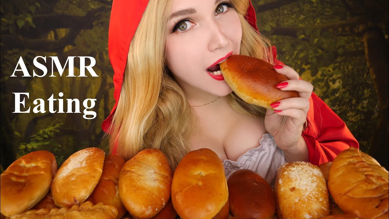АСМР Итинг Пирожки 🥐🥟 ASMR Eating Pies with apple, cabbage, meat