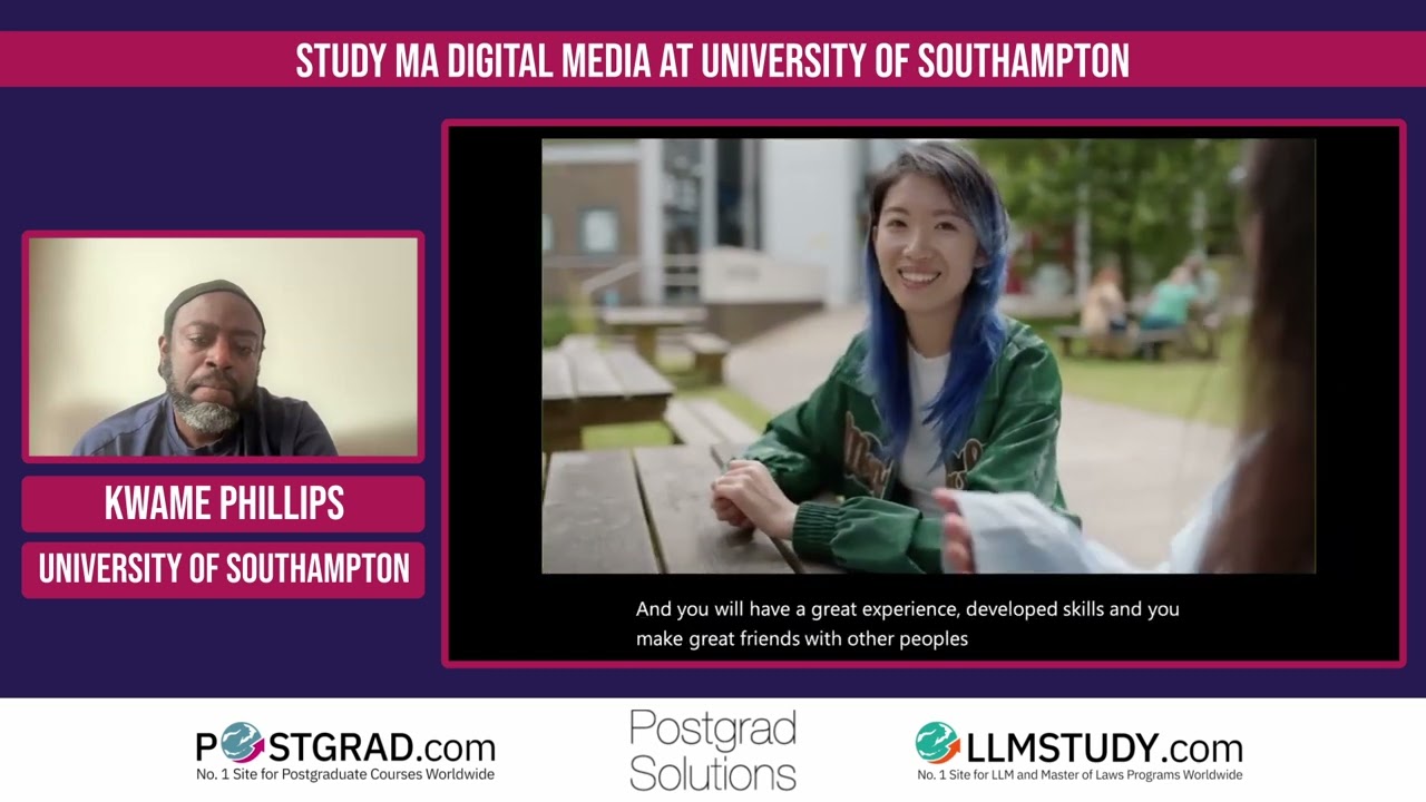 Postgrad Insights- Study MA Digital Media at Southampton