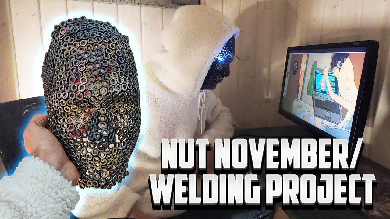 face mask from steel nuts - simple PLASTER/WELDING project
