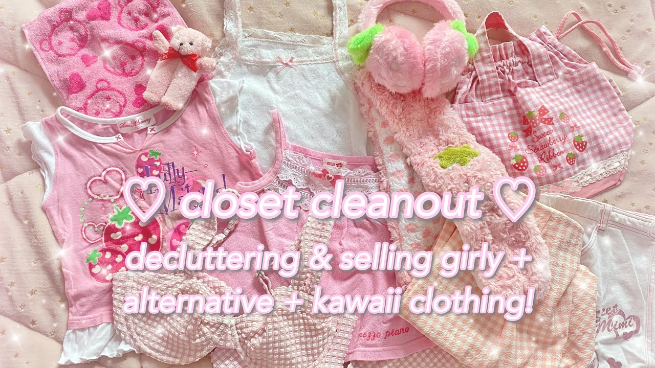 closet cleanout! 🎀 decluttering & selling my girly + alternative + kawaii clothing! ♡