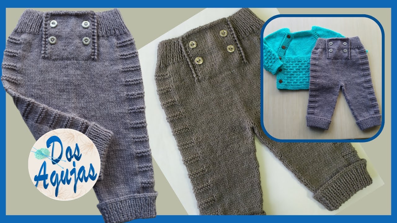 CÓMO HACER PANTALONES EN DOS AGUJAS PARA BEBÉS RECIÉN NACIDOS PASO A PASO