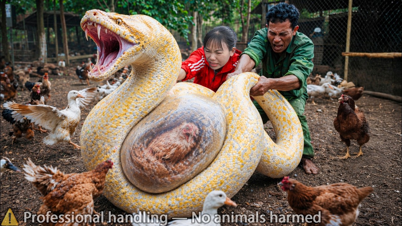 72 HOURS trapped with a GIANT PYTHON Invades the Farm&ndash; Giant Python Caught in a Massive Trap