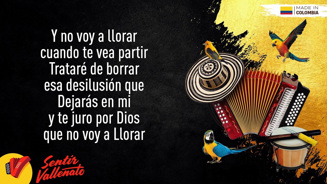 No Voy A Llorar, Los Diablitos, Video Letra - Sentir Vallenato