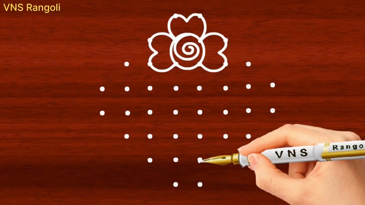 ❇️ simple new year rangoli 2026 ❇️ | 8x2 dots new year muggu design | new year kolam