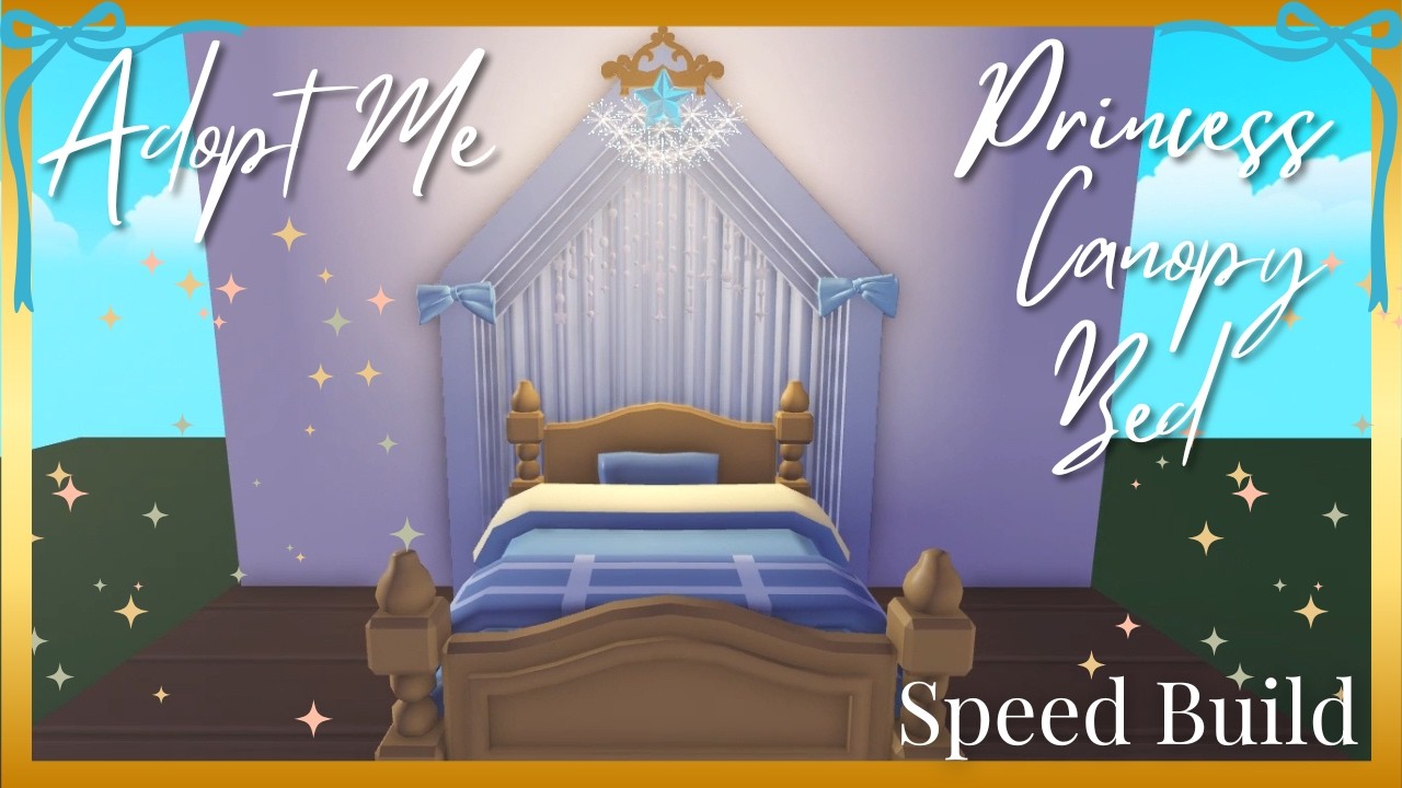 Princess Canopy Bed Speed Build🍓Roblox Adopt Me🍓Tutorial