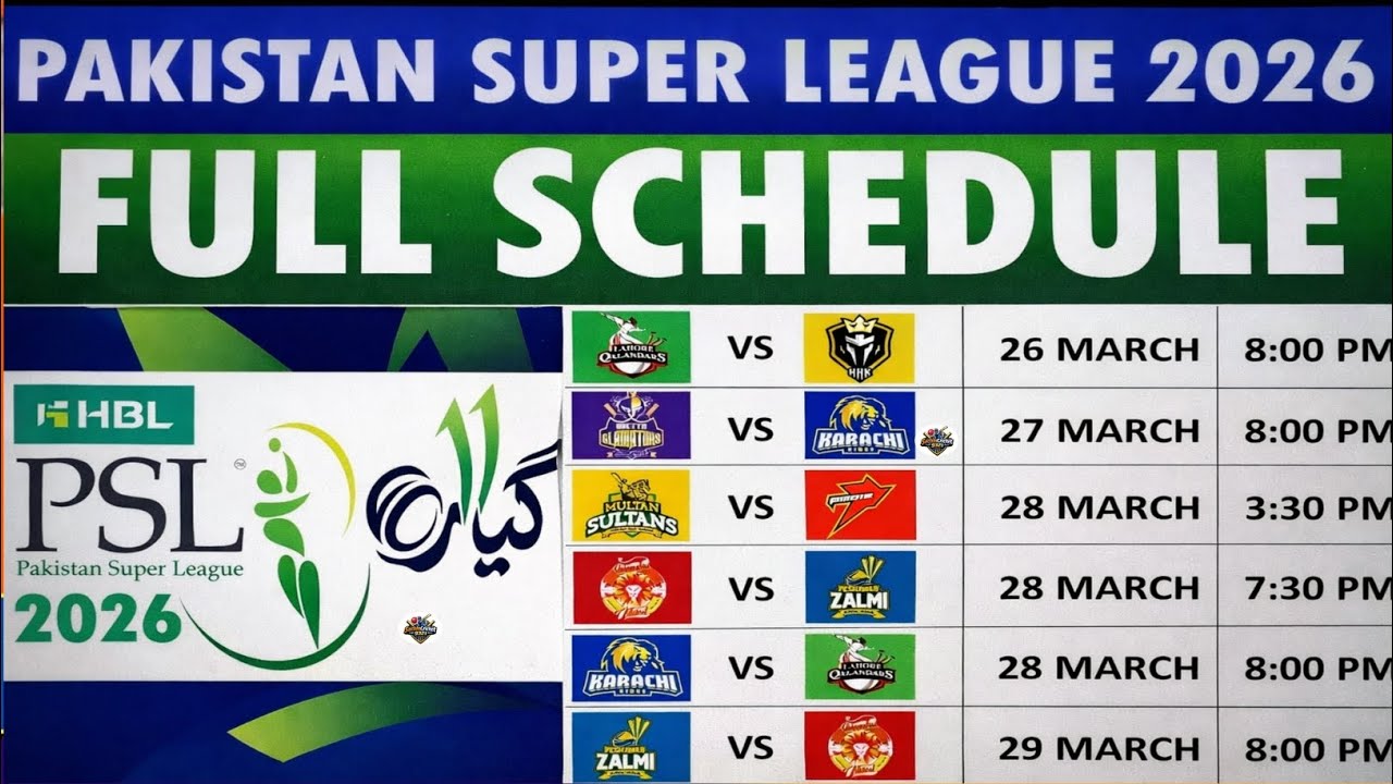 PSL 2026 Final Schedule Announced | PSL 2026 Final Date, Time & Venue | PSL 2026 Final Full Details 