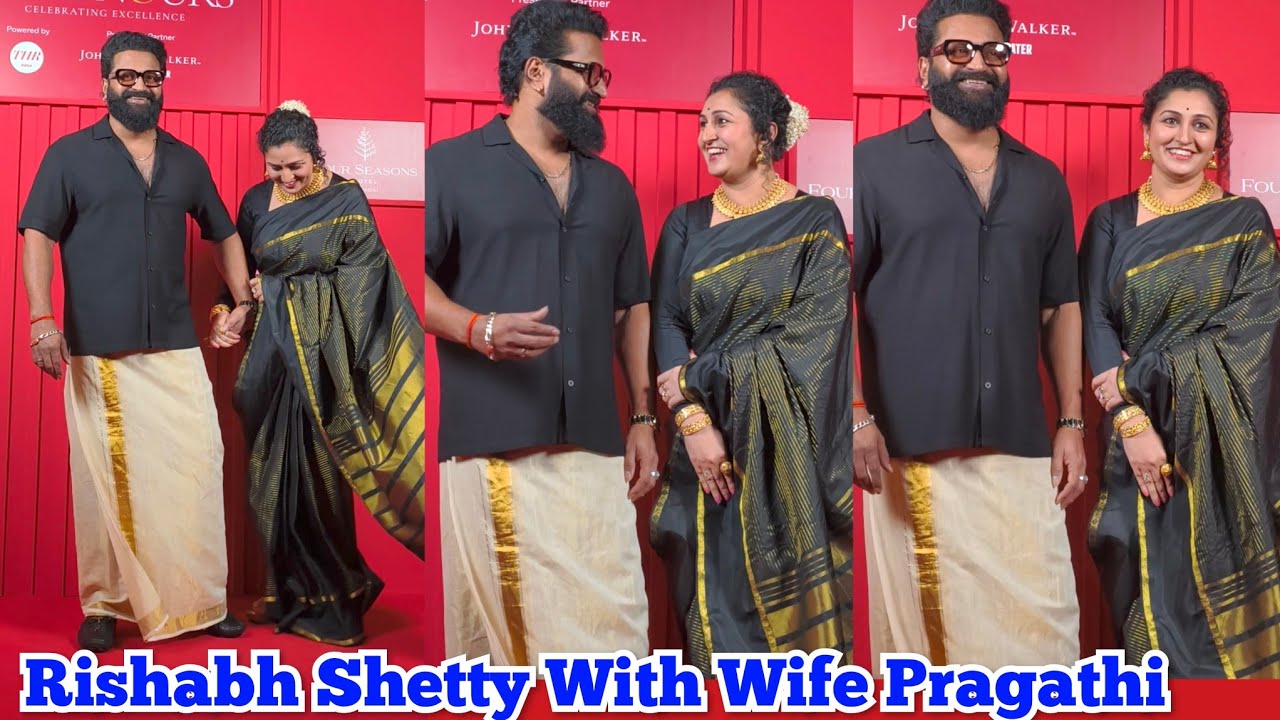Rishabh Shetty Lovely Moments With Wife Pragathi Shetty At The Hollywood Reporter Event | Kantara 