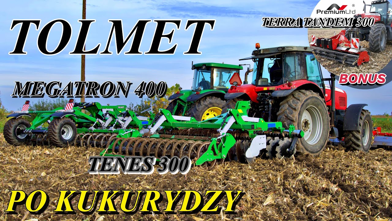 Agregaty talerzowe TENES 300 i MEGATRON 400 TOLMET + wał nożowy Terra Tandem od Premium LTD