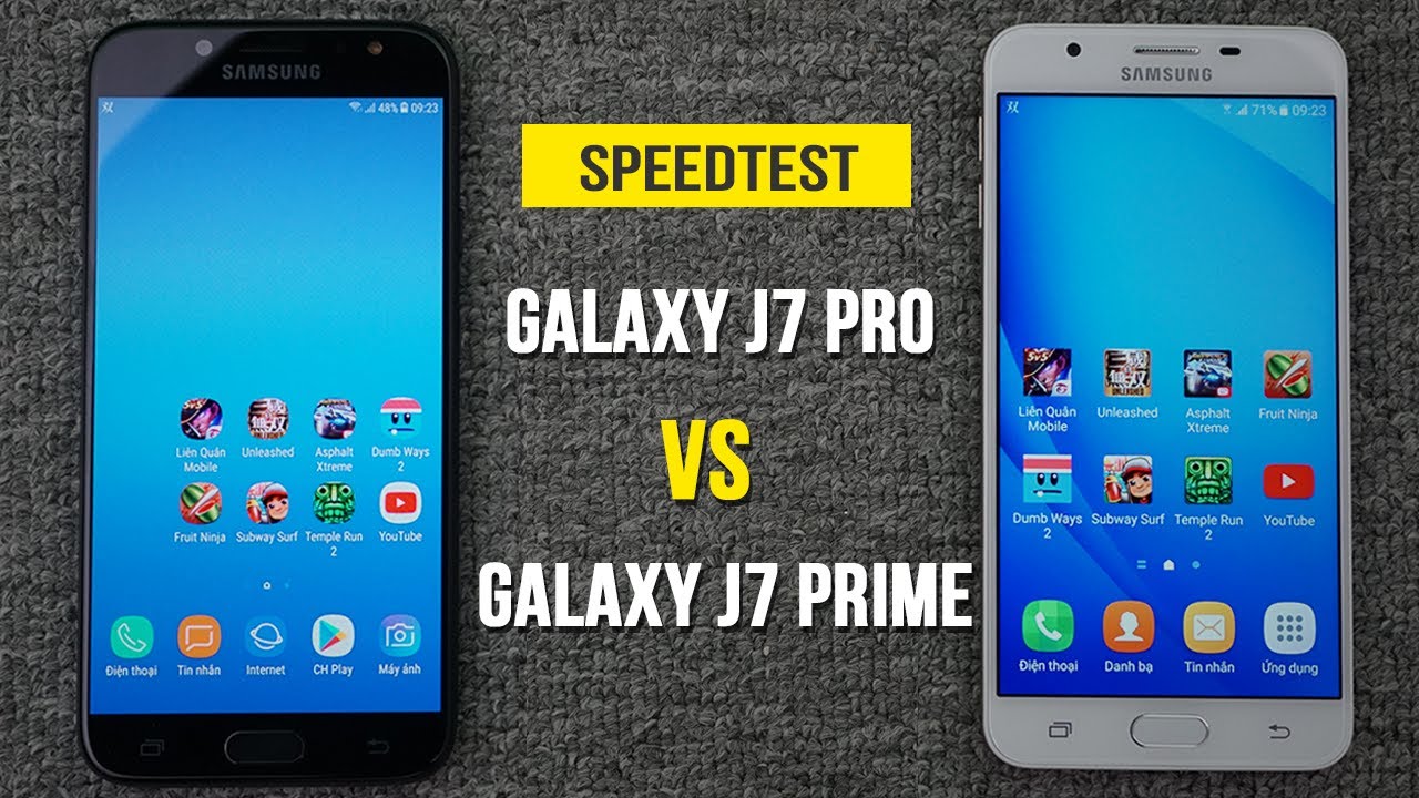 Speedtest - Samsung Galaxy J7 Pro vs Galaxy J7 Prime