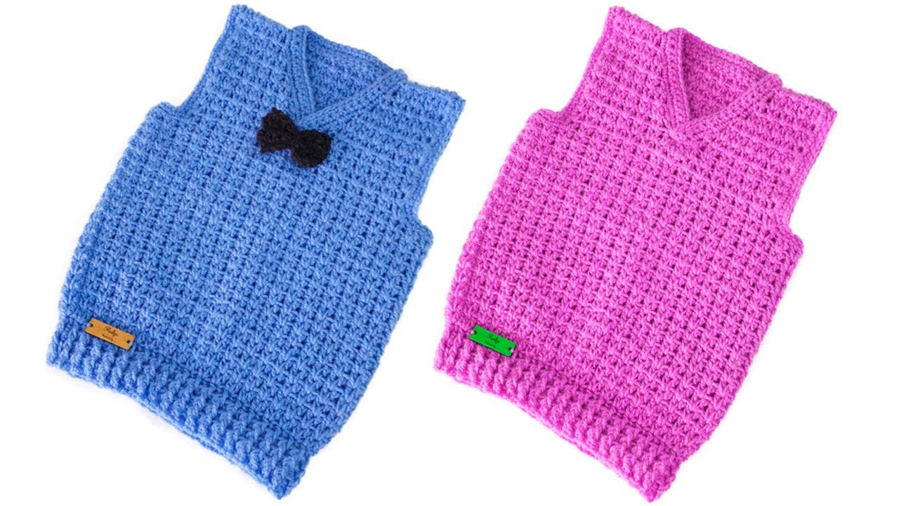 🌈Como Tejer CHALECO a Crochet para NIÑOS Y NIÑAS (TODAS LAS TALLAS)