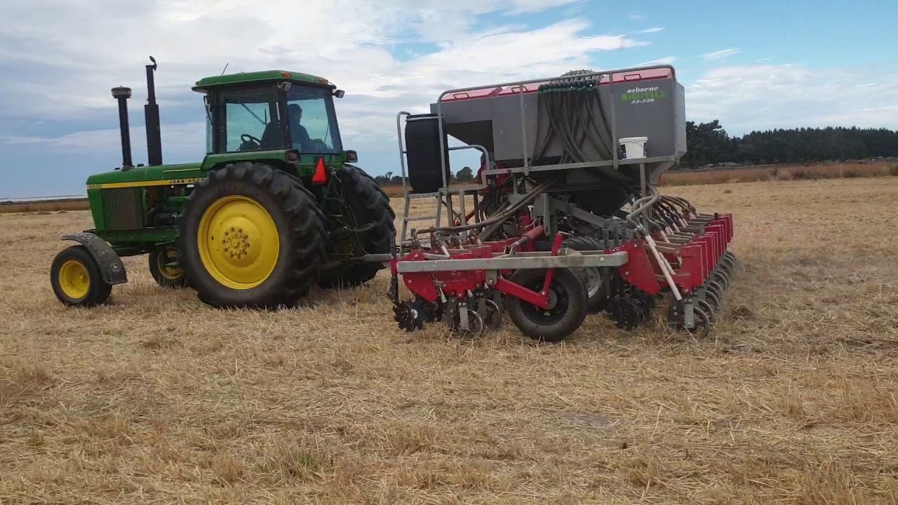 Osborne Bio-Till planting diverse species cover crop/pasture into heavy wheat stubble