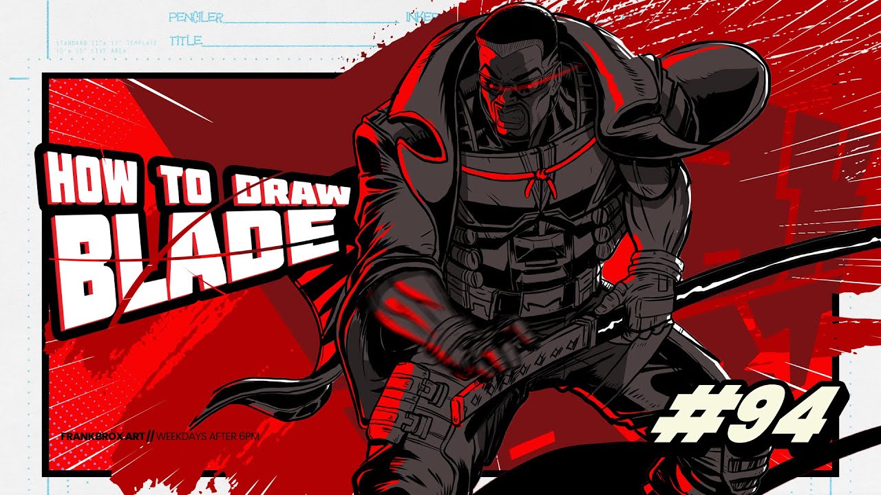 Drawing the AMAZING Blade from MARVEL