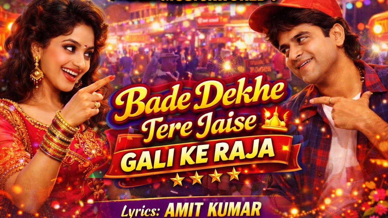 Bade Dekhe Tere Jaise Gali Ke Raja | 90s Hit Song | Amit Kumar | Lyrics Video | MusickWorld1