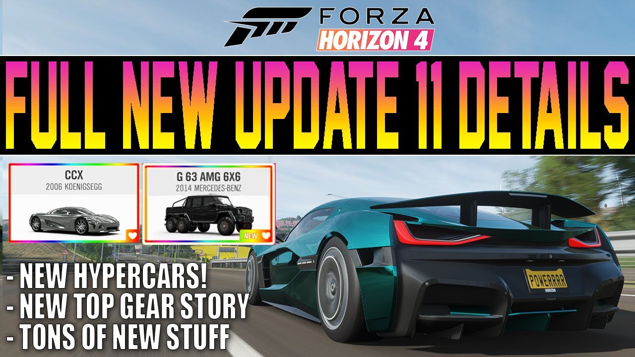 Forza Horizon 4 - FULL NEW UPDATE 11 INFO! - 8 New Cars, INSANE Features & Top Gear