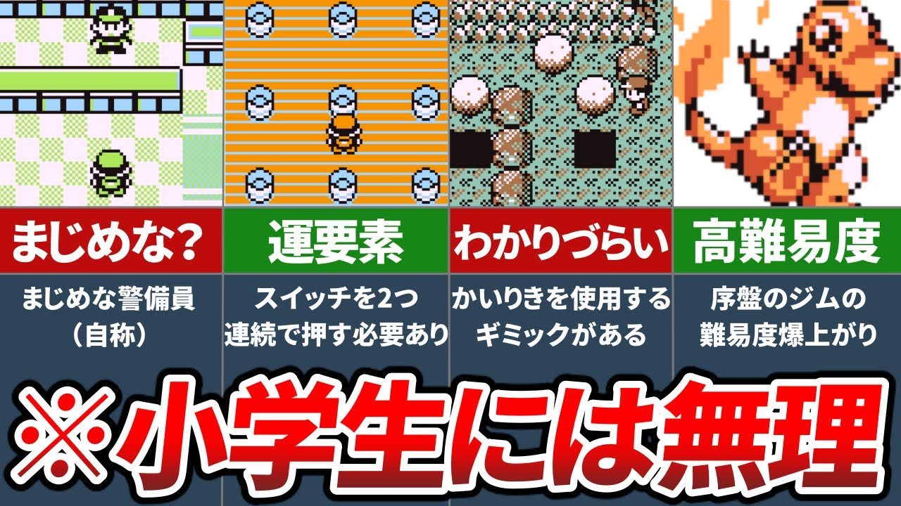 初代ポケモンの小学生時代には難しすぎた要素TOP7【初代ポケモン 赤緑】【ゆっくり解説】