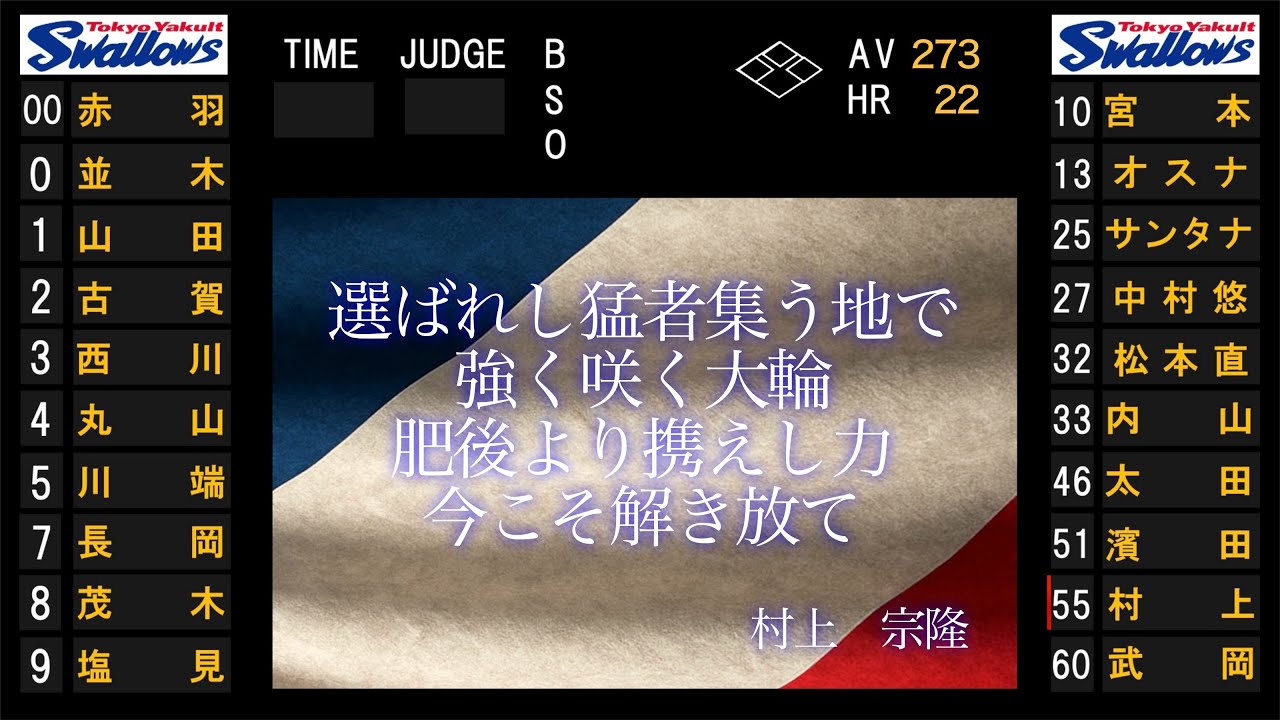 2025年東京ヤクルトスワローズ　選手別応援歌