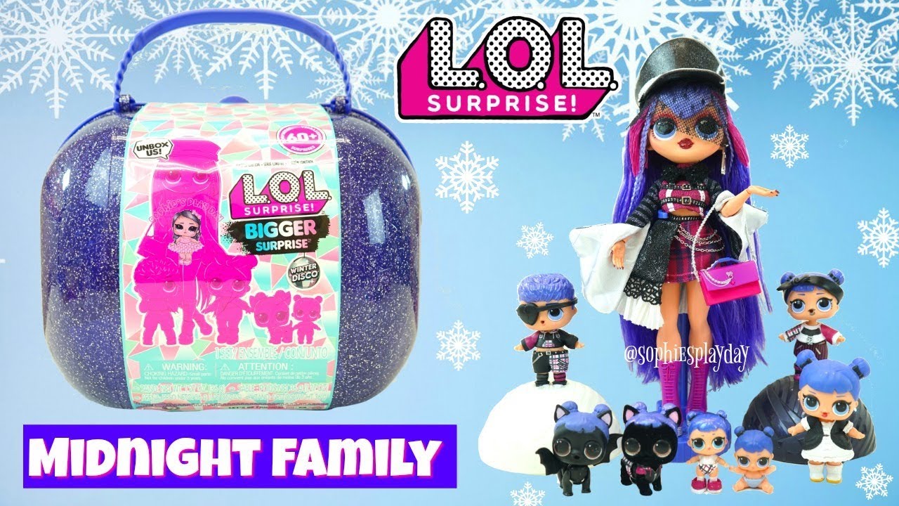 LOL Surprise Winter Disco Bigger Surprise with Exclusive OMG Doll Shadow! LOL Midnight Family