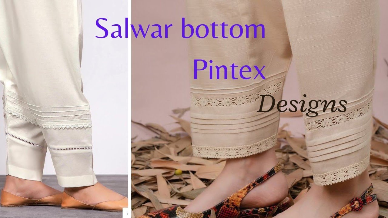 Salwar poncha design idea with pintex and lace || how to design straight salwar with pintucks
