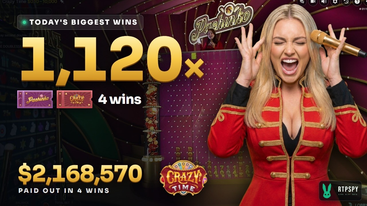 Crazy Time Big Wins - 1,120x Across 4 Bonuses