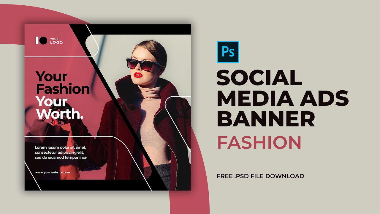 Social Media Ads Design For Fashion Ecommerce In Photoshop | Free PSD File