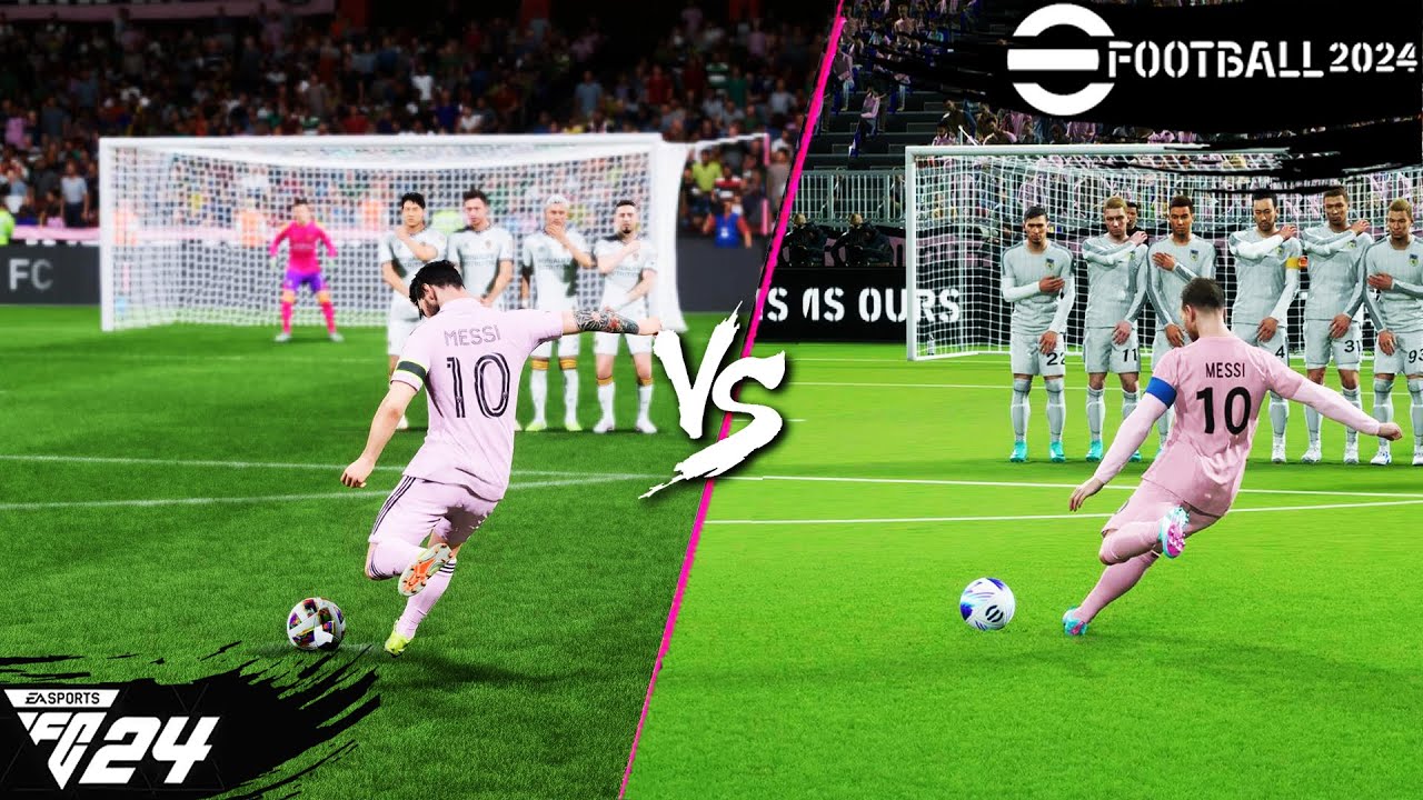 EA FC 24 против eFootball 2024: Штрафные удары | 4K