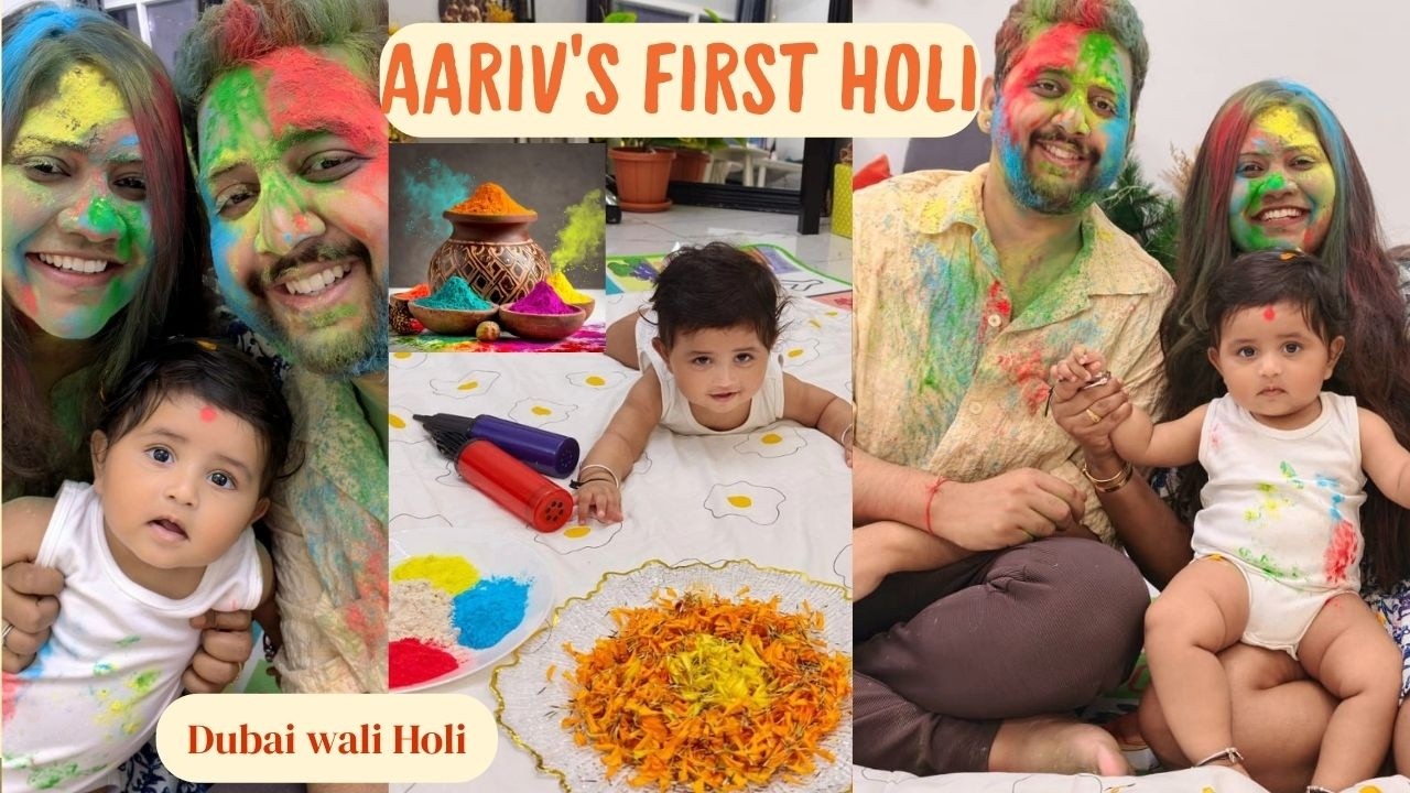 Our Son’s First Holi 🌈 |Colors, Friends & Holi Party in Dubai | Family Vlog | Praying for Peace #yt