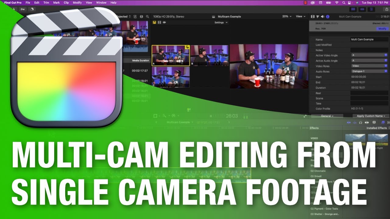 Final Cut Pro Multi-Cam editing from single camera footage