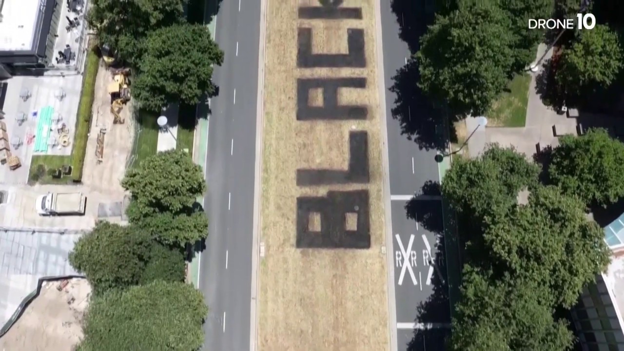 ABC10 Drone; 'Black Lives Matter' spray-painted near Sacramento capitol building