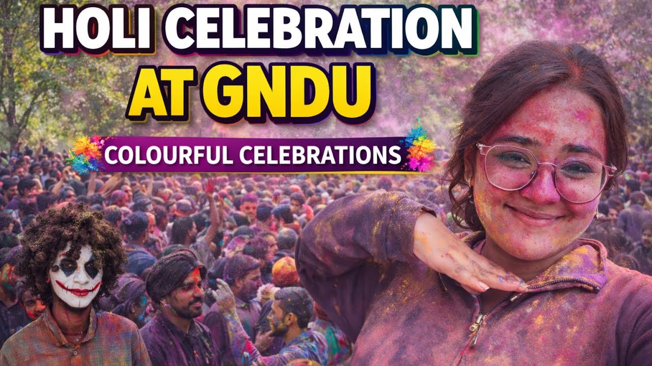 Holi celebration at GNDU❤️🎊