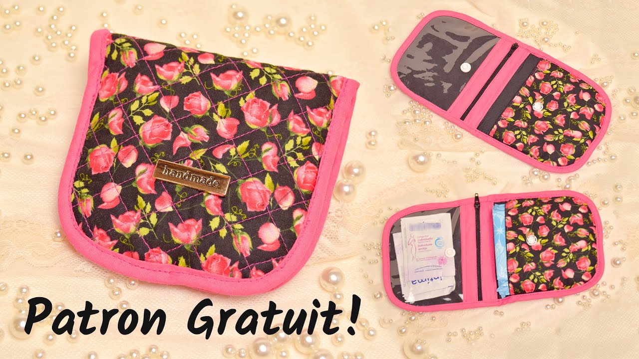 Comment coudre une pochette facile avec poches intérieurs - Patron Gratuit - Couture Facile Mimi