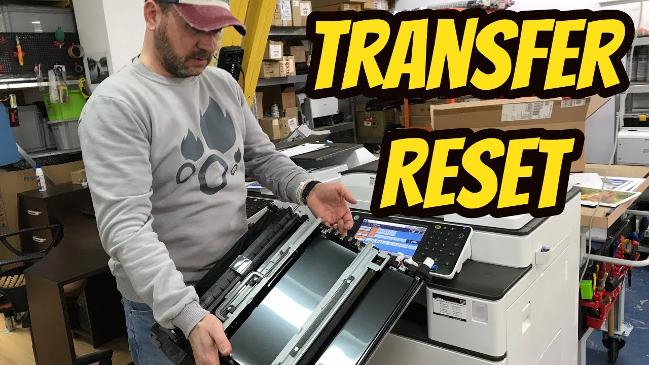 TRANSFER UNIT replacement reset RICOH MPC2011 MPC3003 MPC3503 MPC4503 MPC5503 tutorial