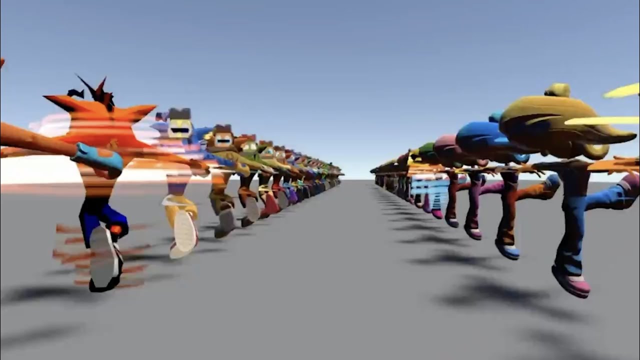 Crash and Coco Bandicoot - Spinning Skins. (Crash on the Run)