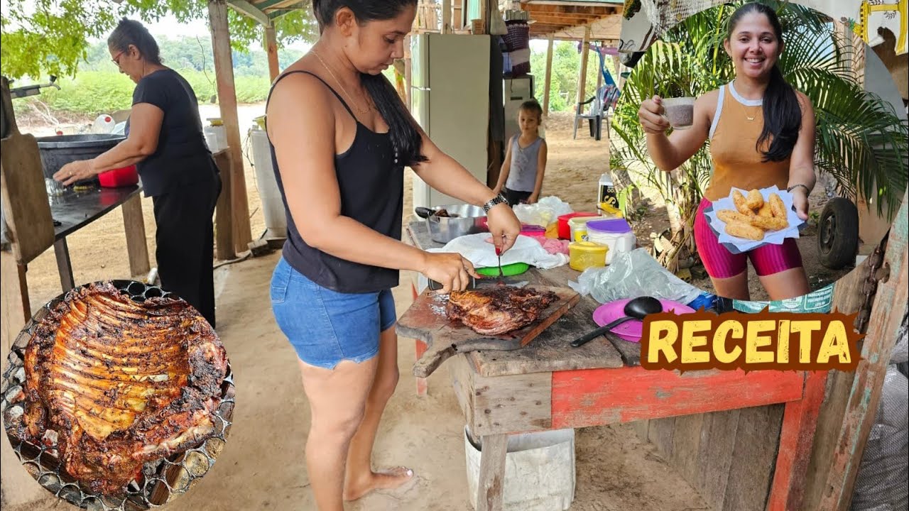 Receita do bolinho frito e delicioso almoço no acampamento 