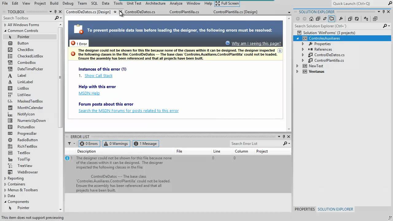 Creación de una biblioteca de controles para Winforms
