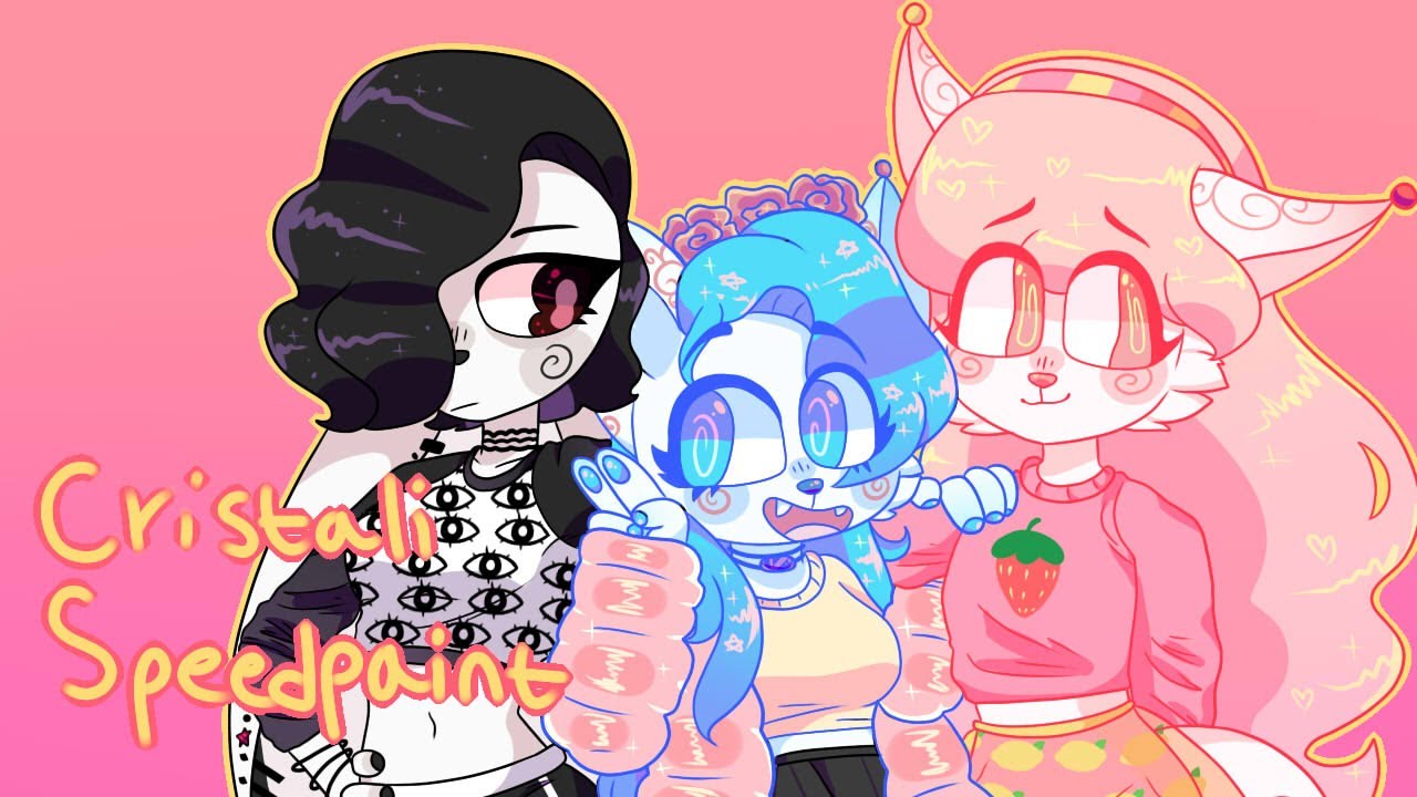 CRISTALI IS OVER PARTY SPEEDPAINT - Redesigning Cristali's OCs