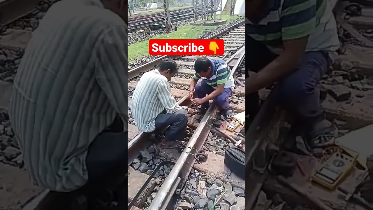 lead wire connection at Railway track circuit 🏭⚒️🚂 #shorts