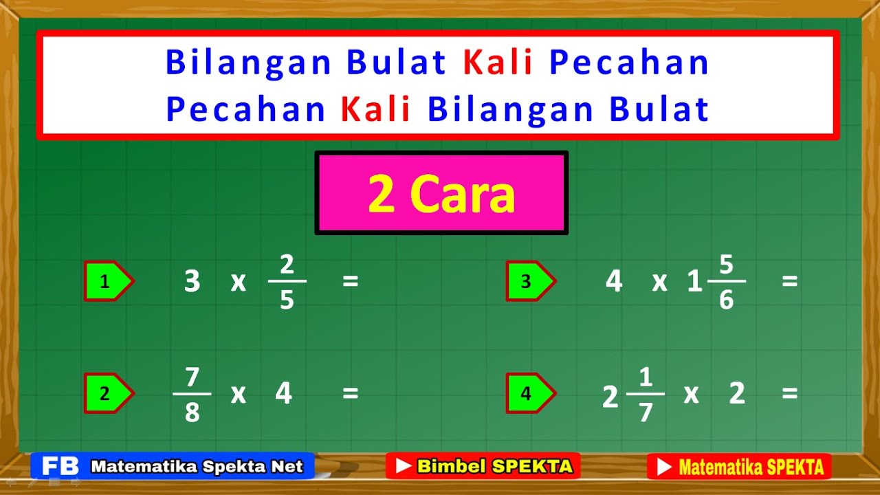 Mengalikan Bilangan Bulat dengan Pecahan, dan jg sebaliknya Mengalikan Pecahan dengan Bilangan Bulat