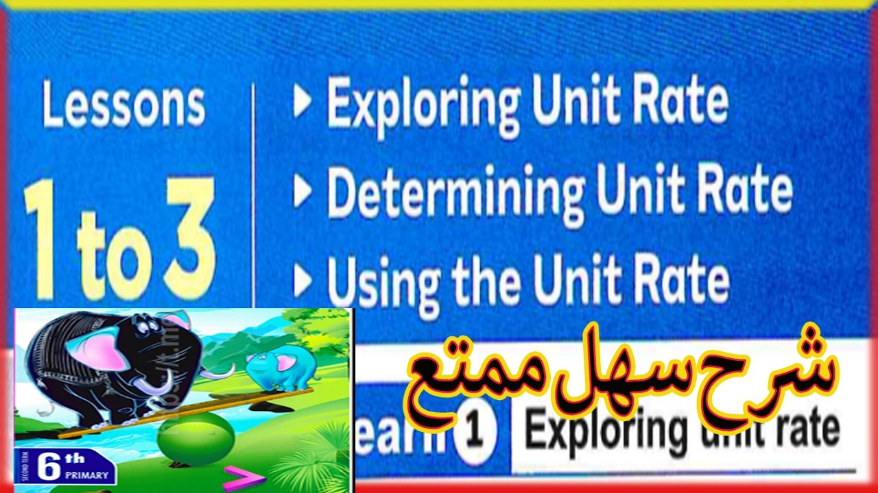 🔥 Unit Rate 🔥 Exploring, Determining & Using | Math Grade 6 | شرح عظيم 😍