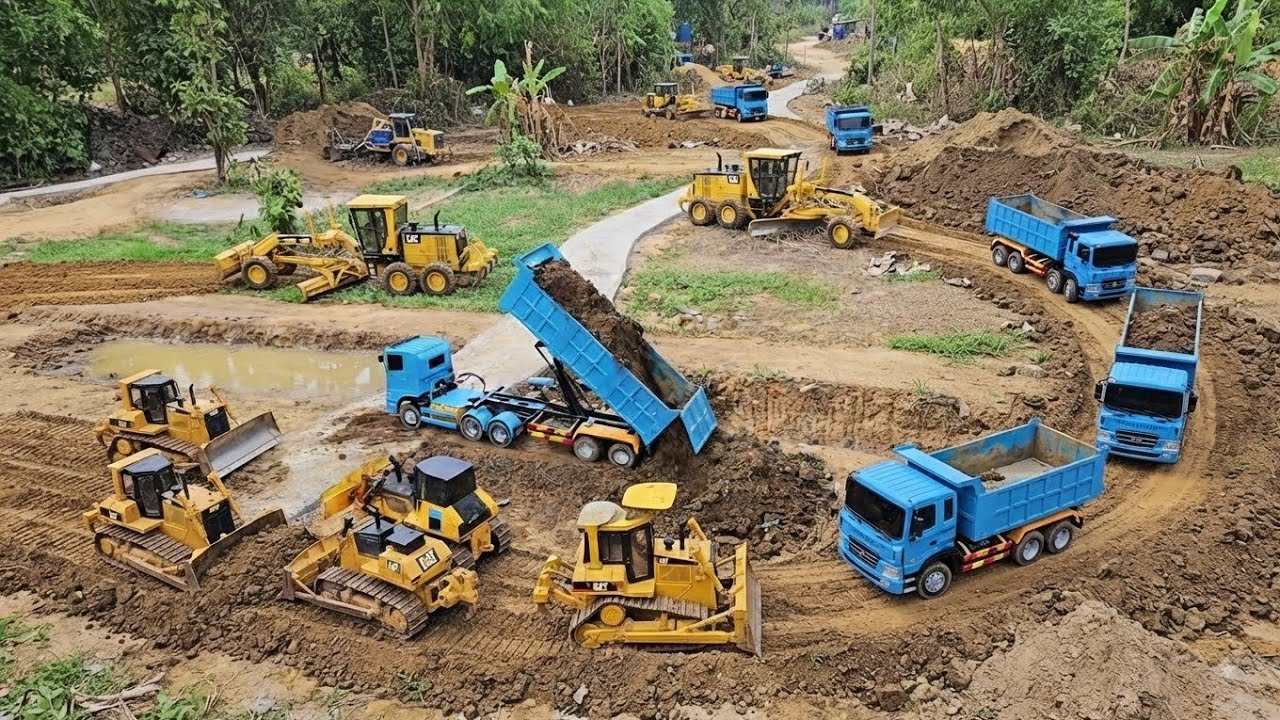 Heavy Duty Action! Dump Trucks, Bulldozers, and Graders at Work on the Job Site
