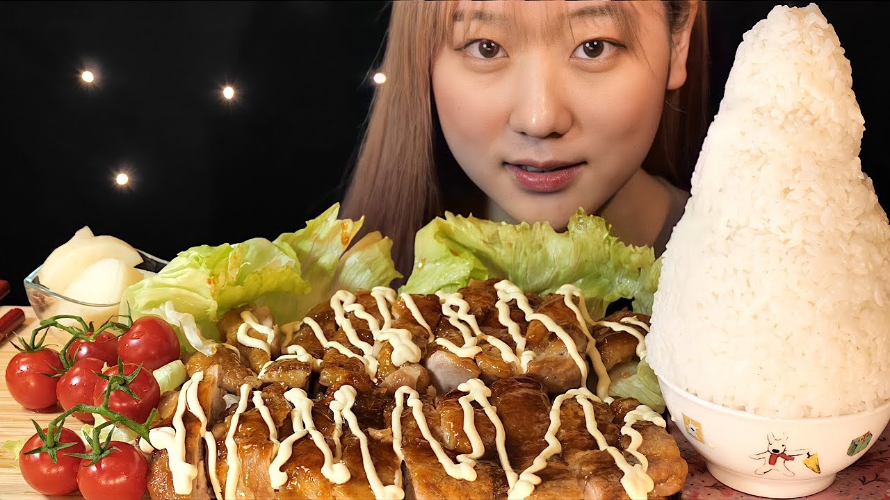 ASMR 照り焼きチキン Teriyaki Chicken 데리야끼 치킨【咀嚼音/大食い/Mukbang/Eating Sounds】