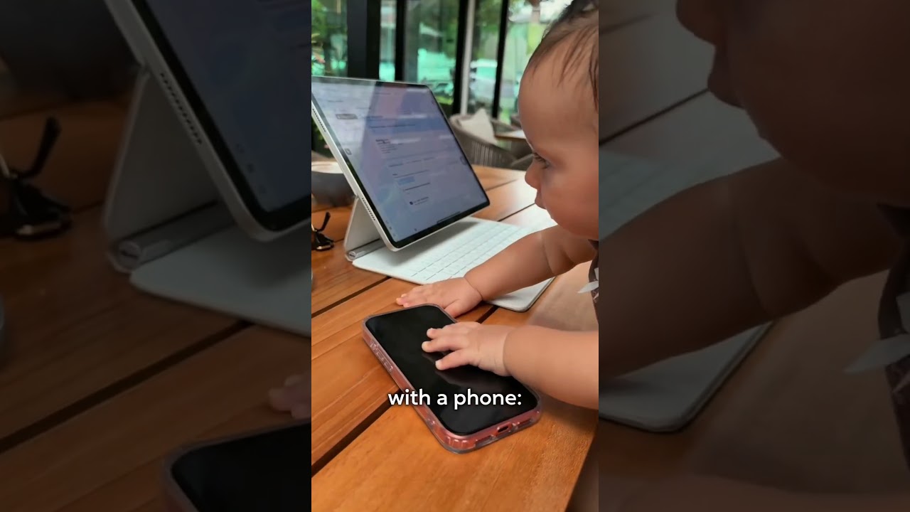 She hates screen time&hellip; but she also hates life without it📱 #baby #momlife #usa