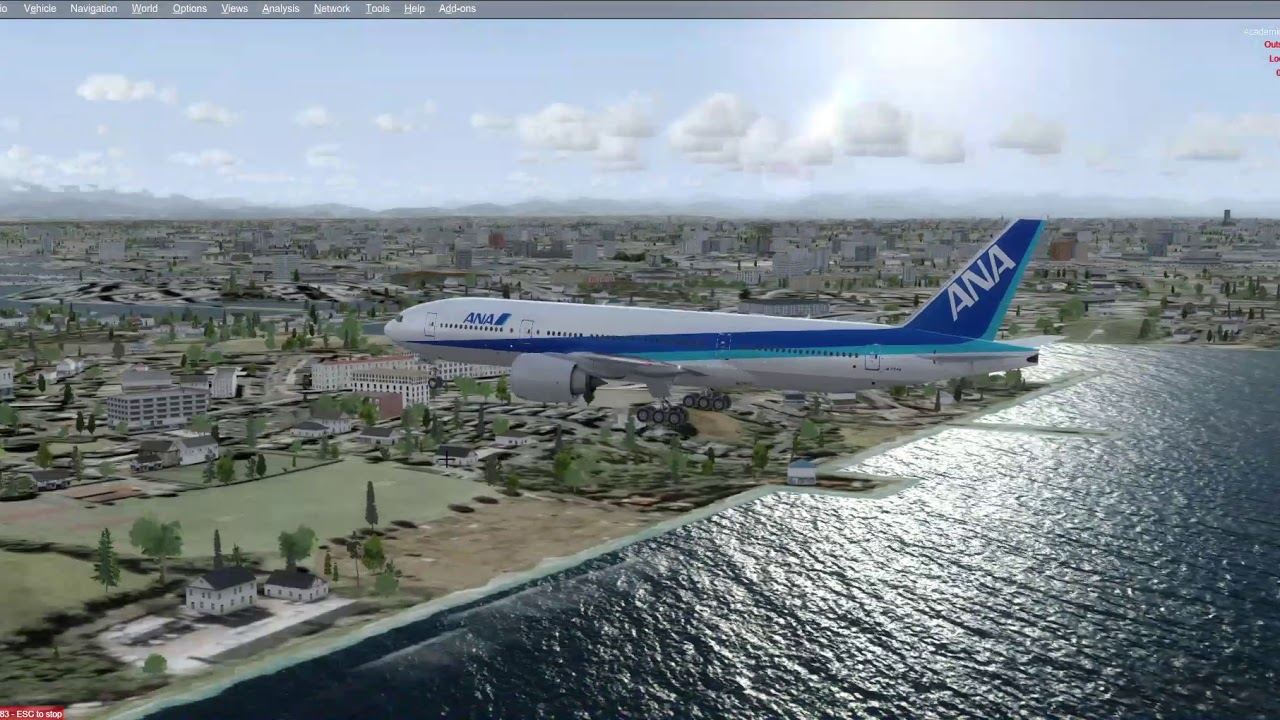 [P3DV4]B777-200LR Narita RWY22 landing